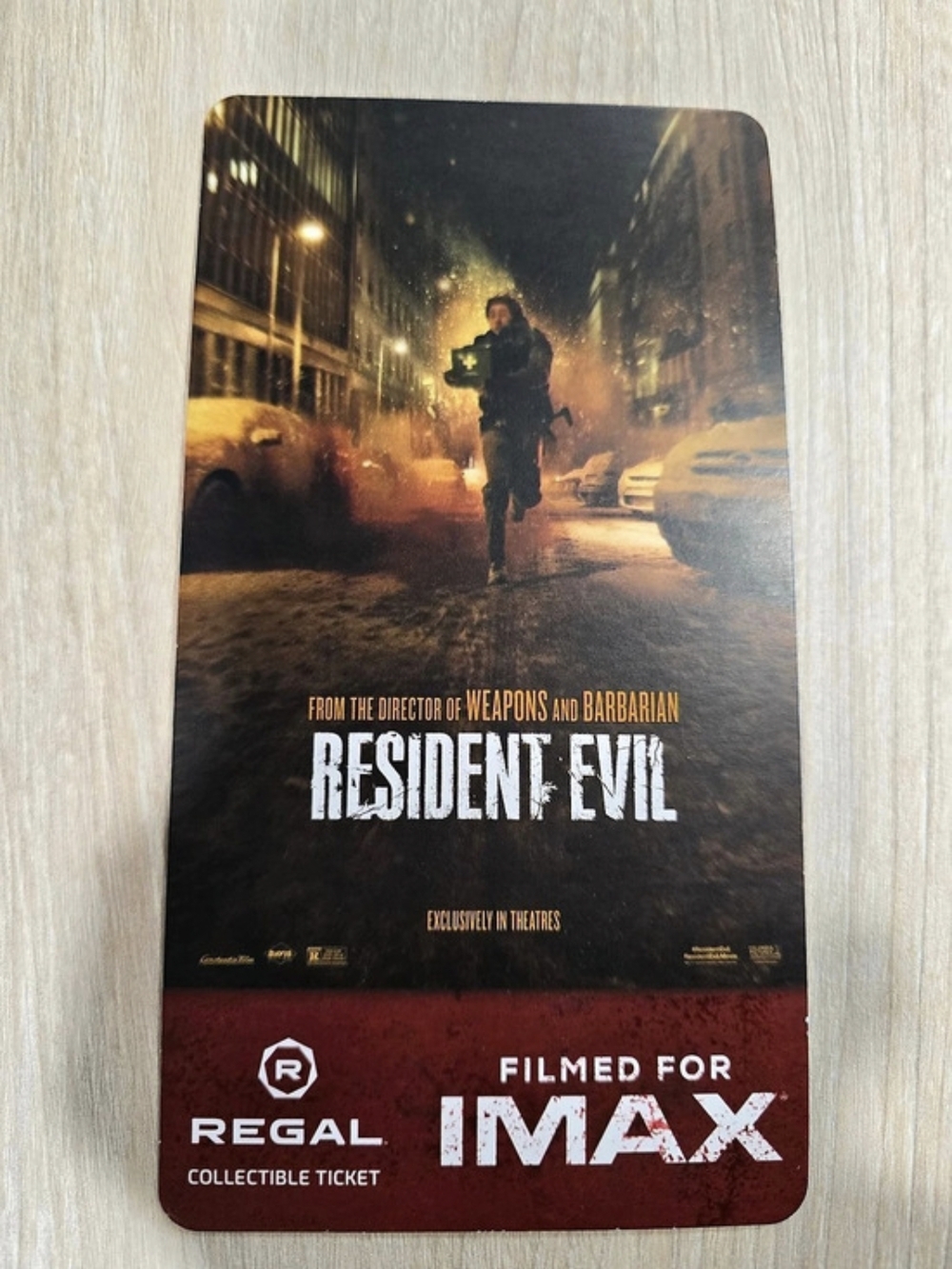 Resident Evil collectible ticket Collectible Ticket Black & Red Like New